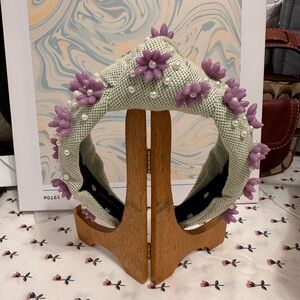 Floral pearls Lele Sadoughi green and purple Headband